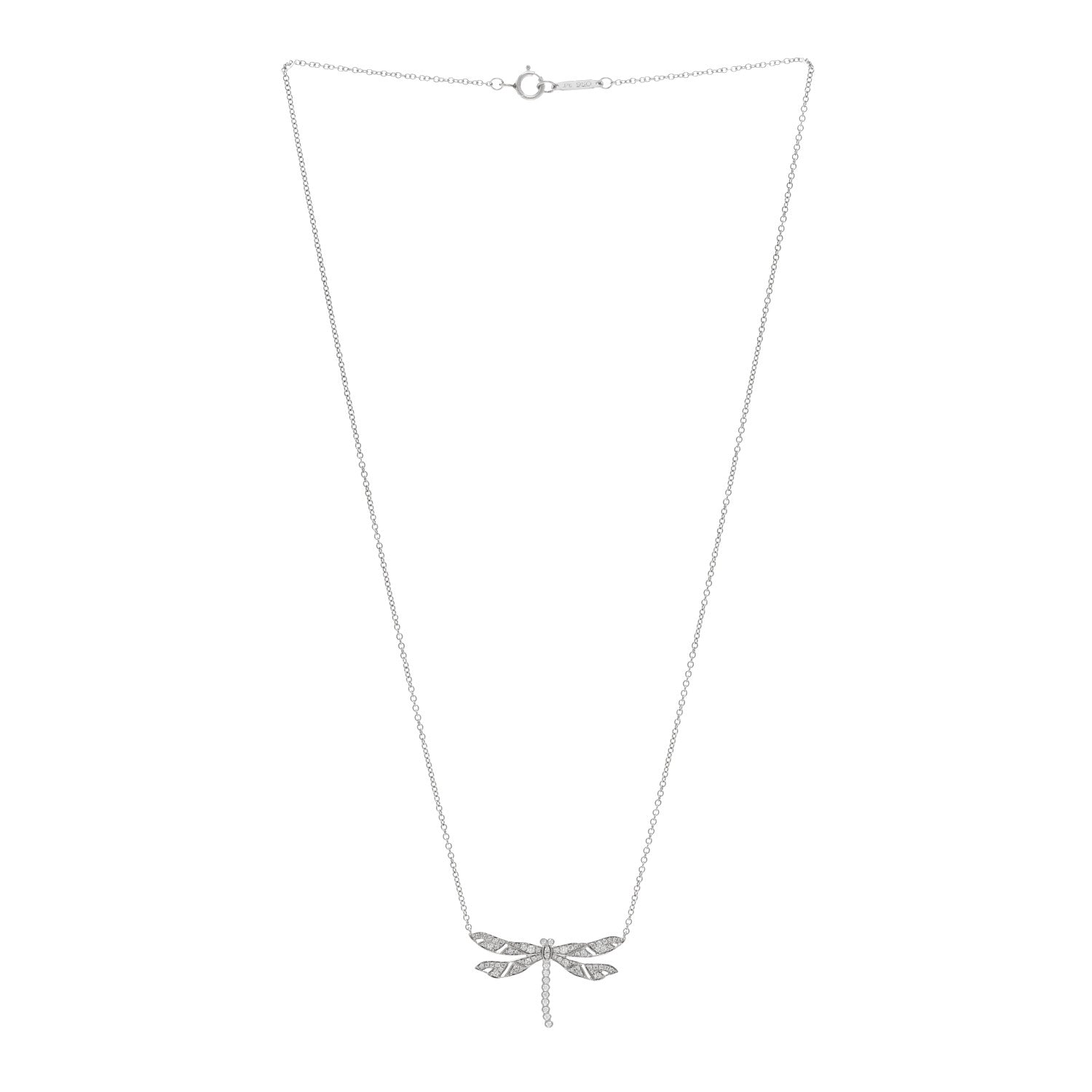 Tiffany Platinum Diamond Dragonfly Pendant Necklace 3 of 5