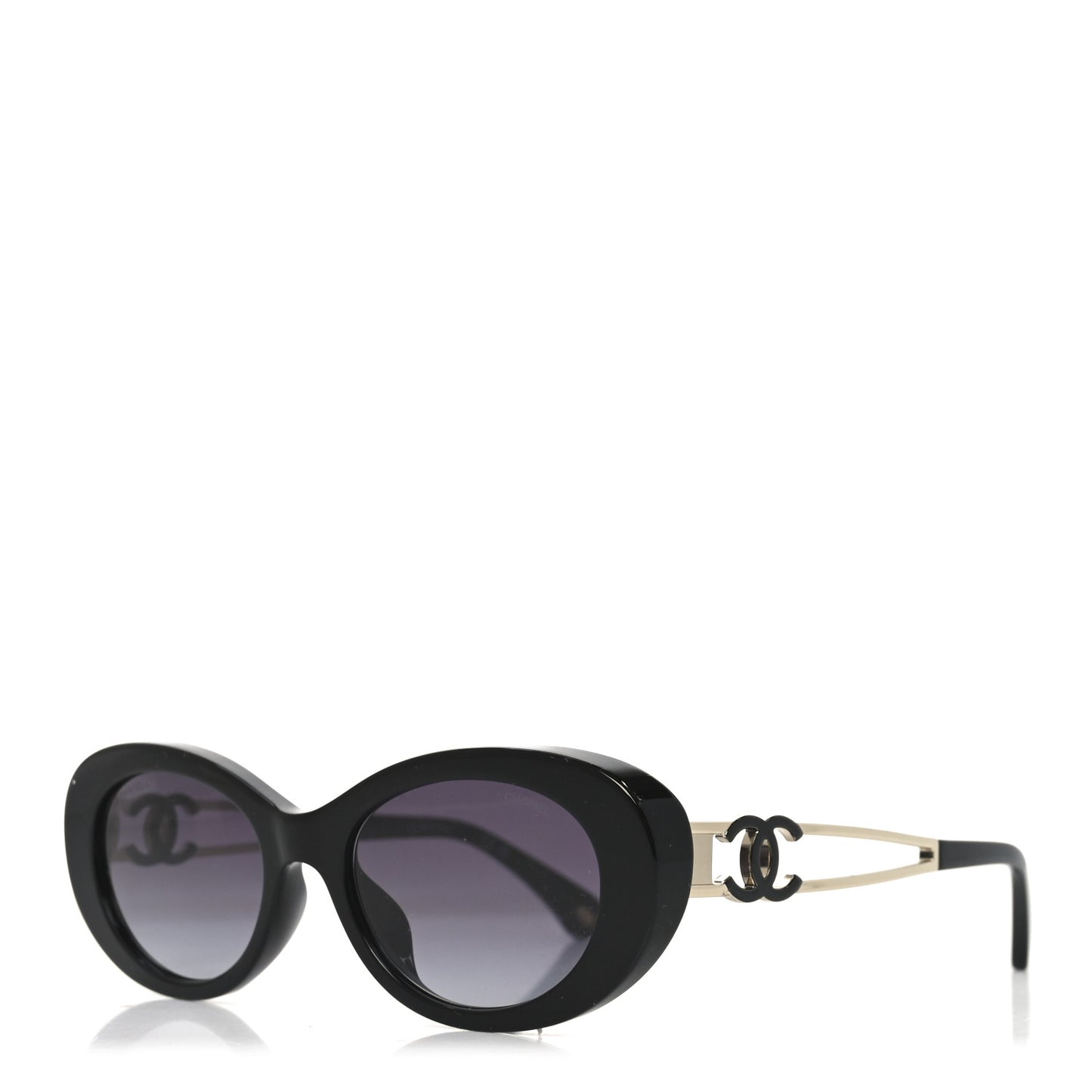 Acetate Oval Sunglasses 71730A Black