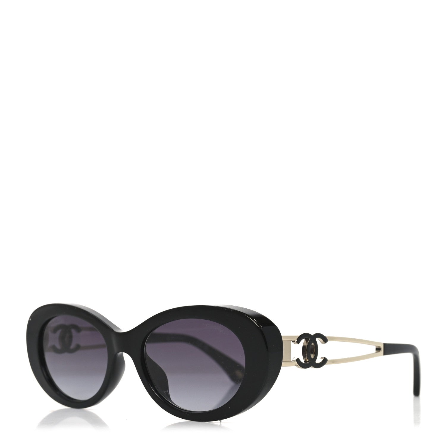 Chanel Acetate Oval Sunglasses 71730A Black 1 of 6