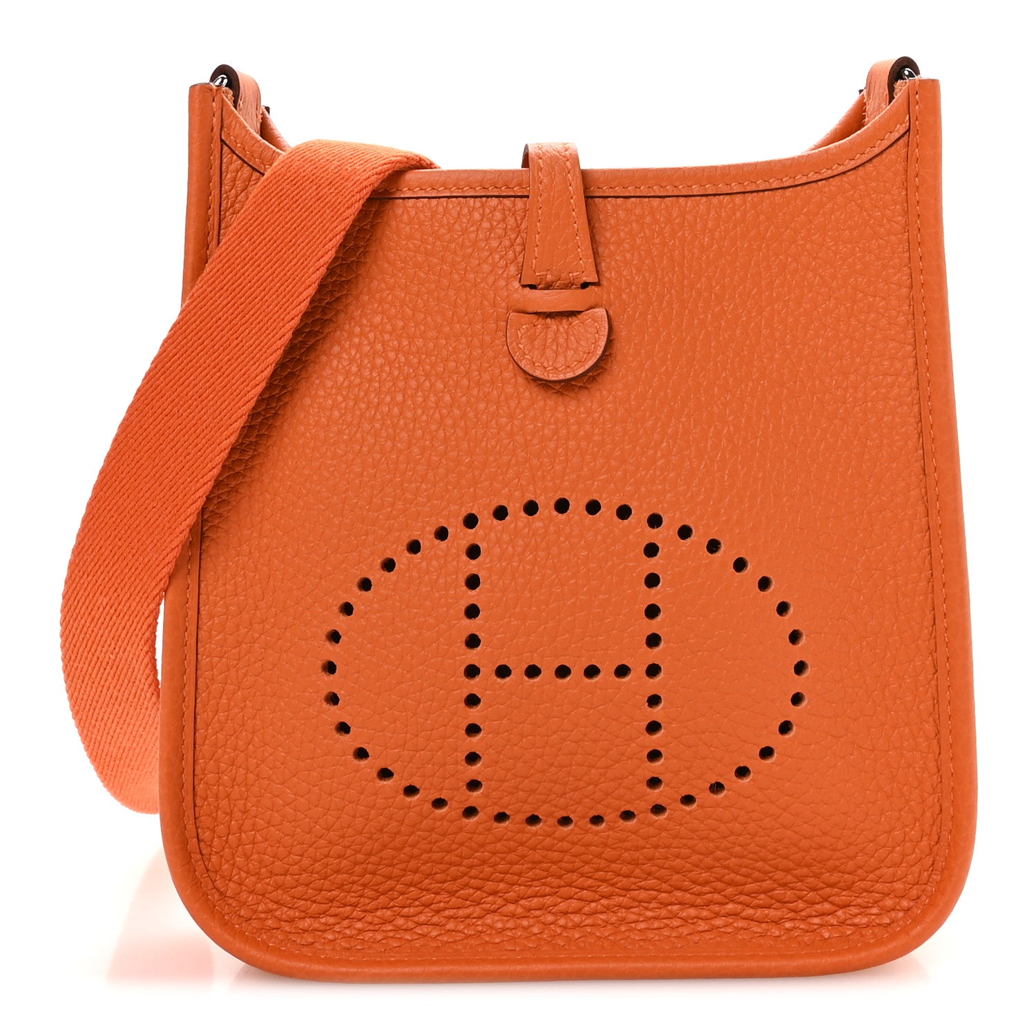 Hermes Taurillon Clemence Evelyne TPM Orange 1 of 10
