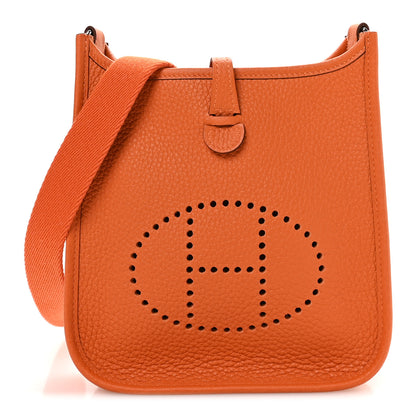 Hermes Taurillon Clemence Evelyne TPM Orange 1 of 10