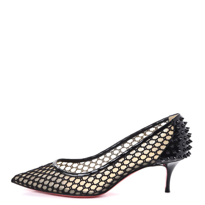 Christian Louboutin Fishnet Patent Guni 55 Spiked Pumps 41 Black 1 of 8