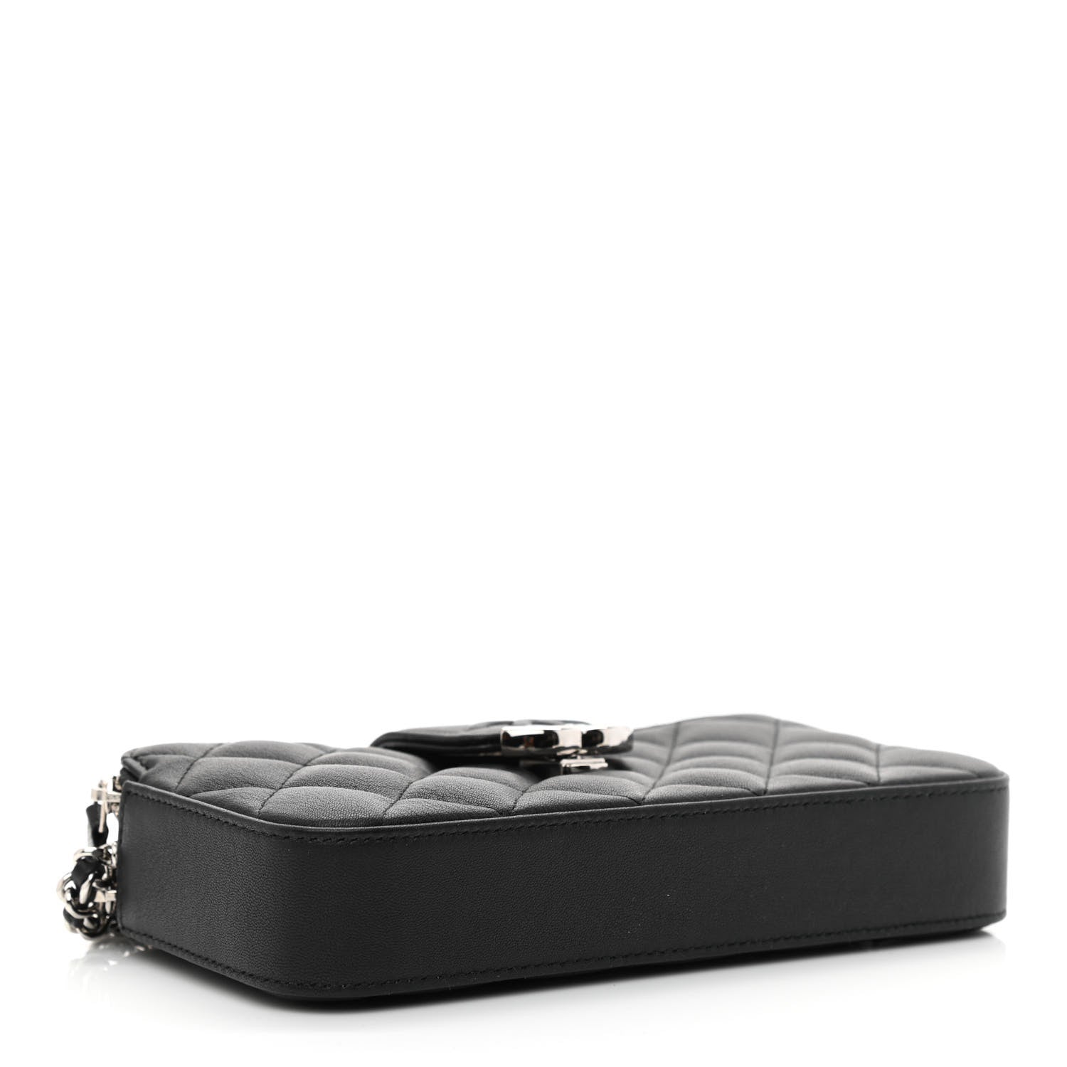 Chanel Lambskin Quilted CC Box Clutch With Chain Black 4 of 14
