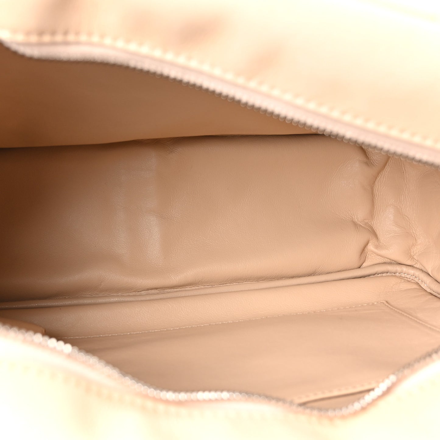 Shiny Lambskin Quilted Medium Camera Case Beige