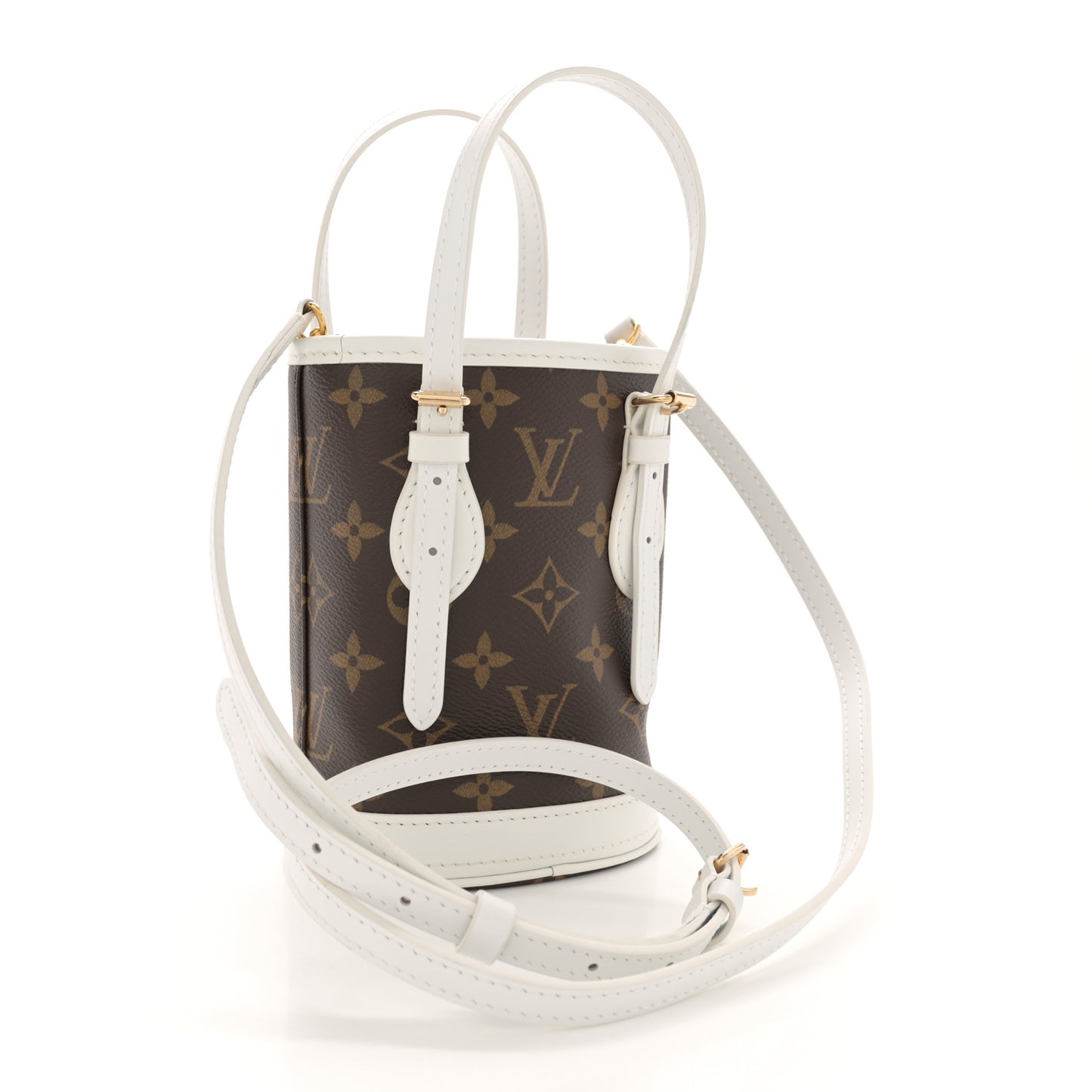 Monogram LV Match Nano Bucket Bag White