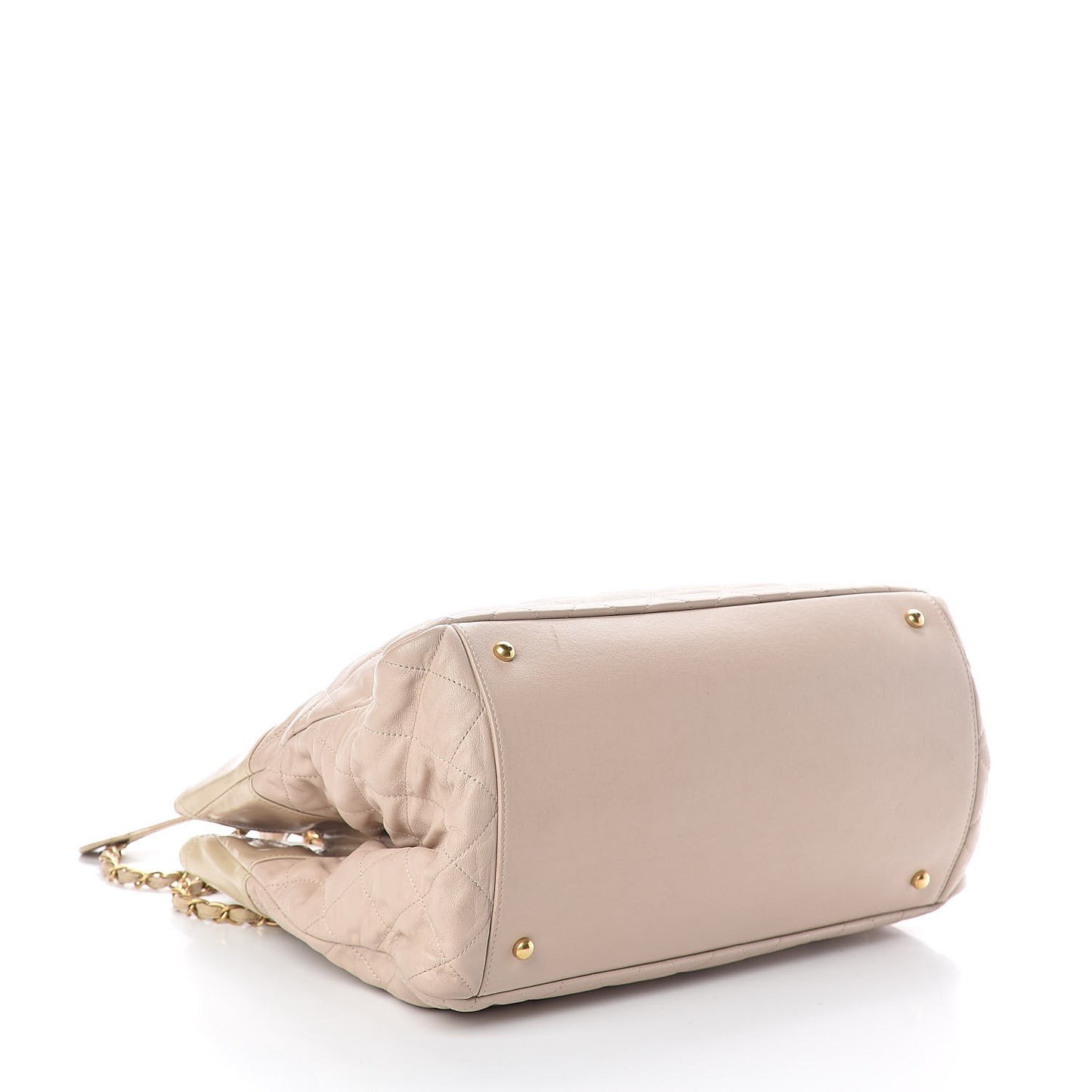 Iridescent Calfskin Large In the Mix Tote Beige