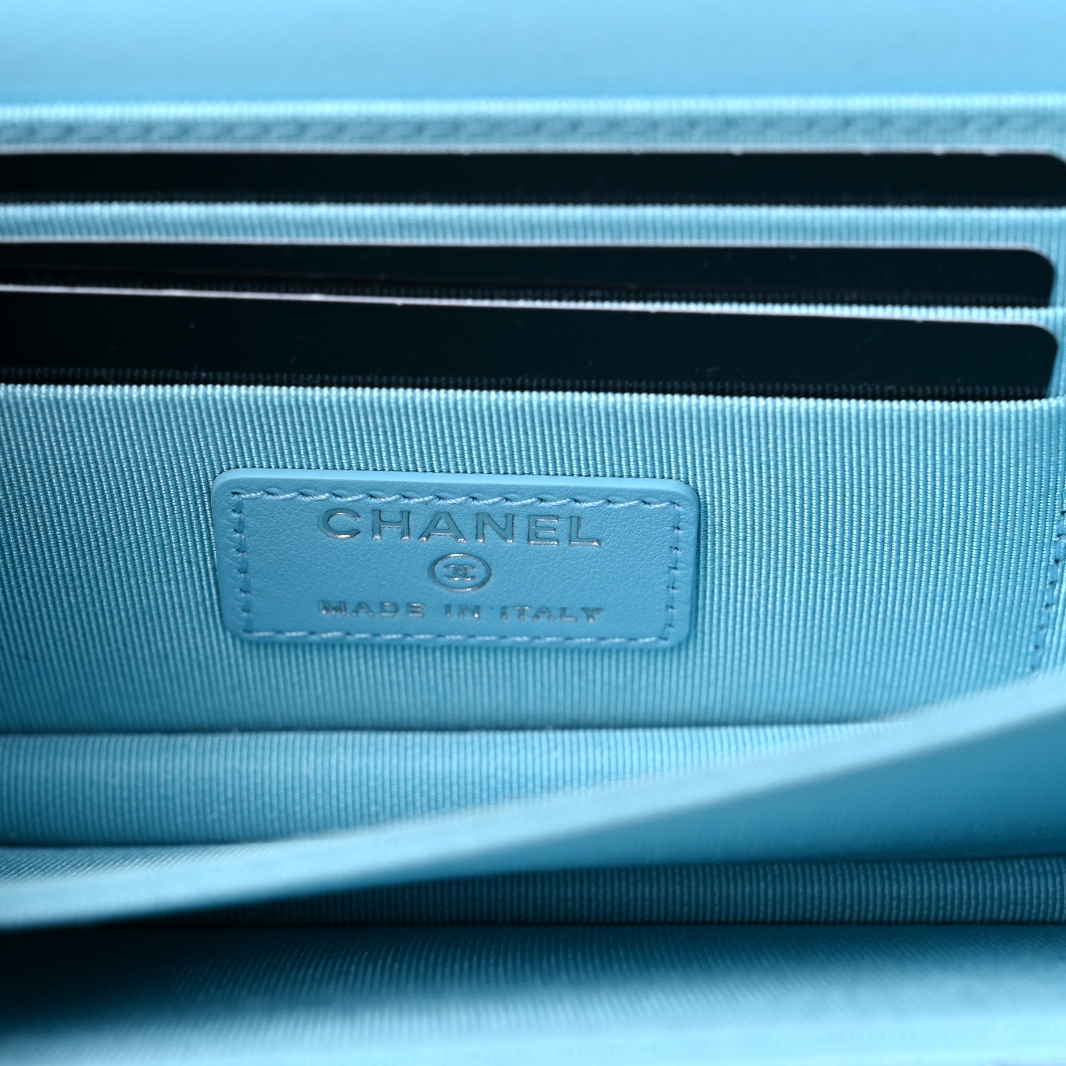 Chanel Lambskin Quilted Mini Wallet On Chain WOC Light Blue 6 of 14