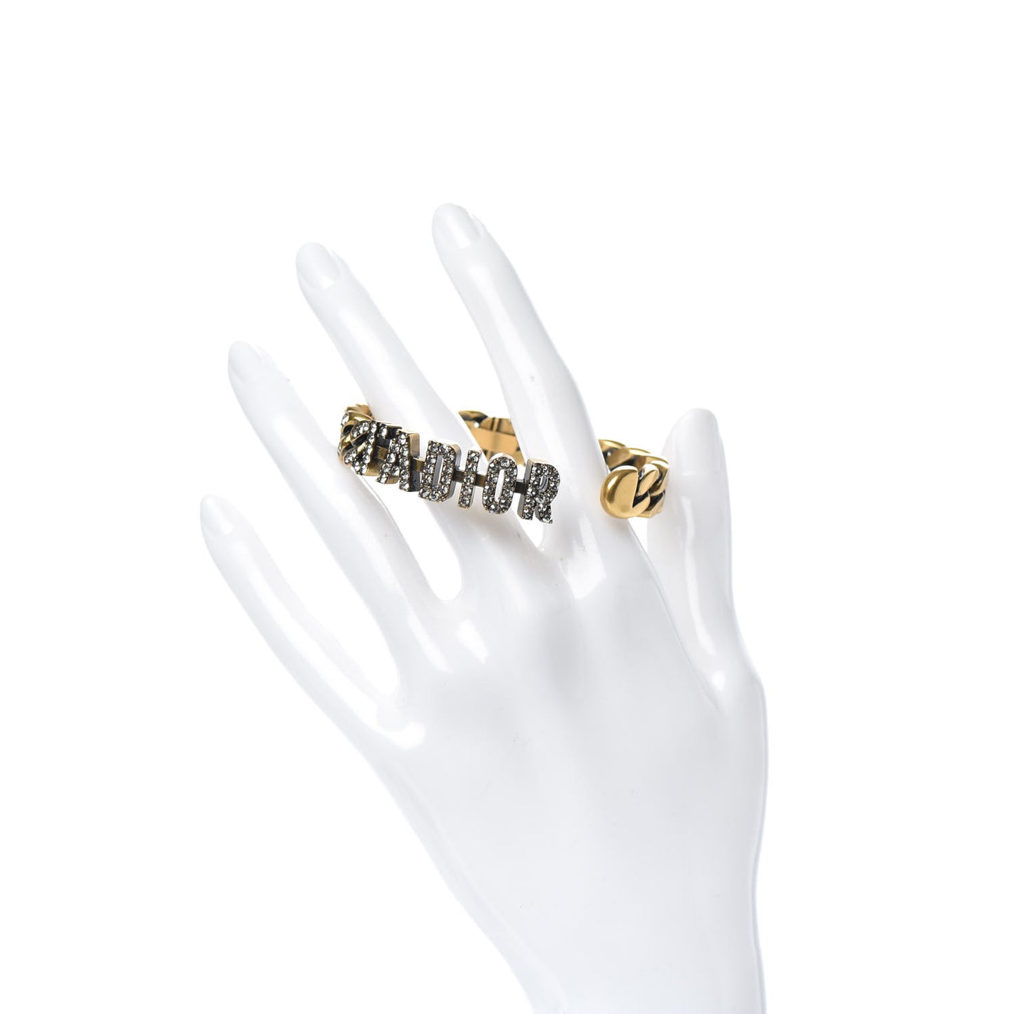 Metal Crystal J'Adior Chain Bracelet Gold