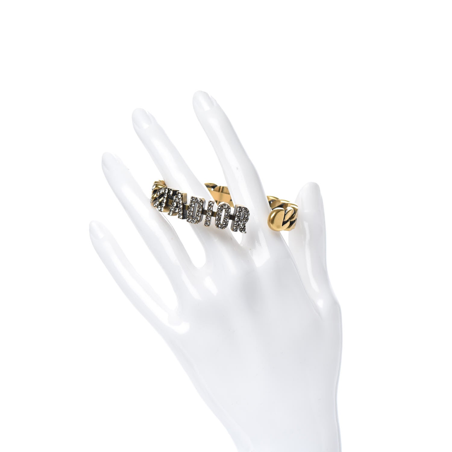 Christian Dior Metal Crystal J'Adior Chain Bracelet Gold 2 of 5