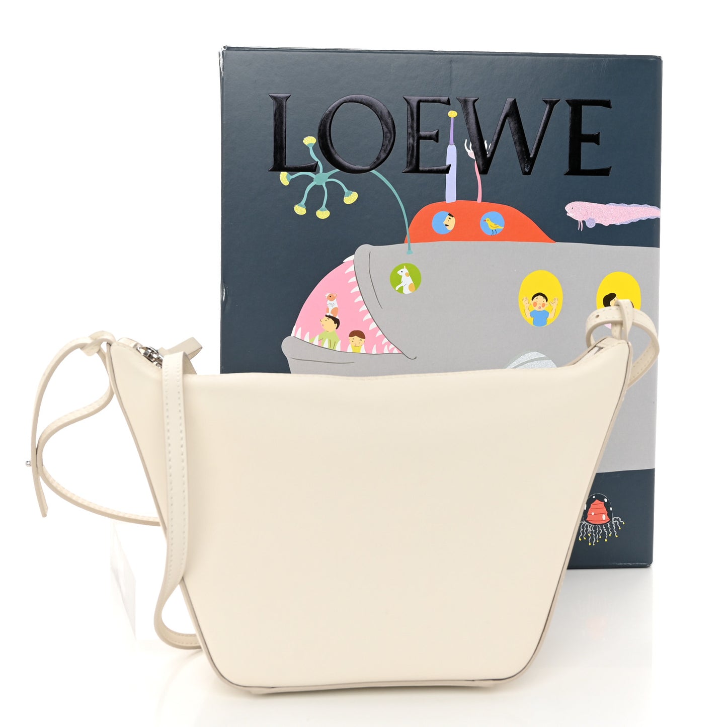 Calfskin Mini Hammock Hobo Soft White