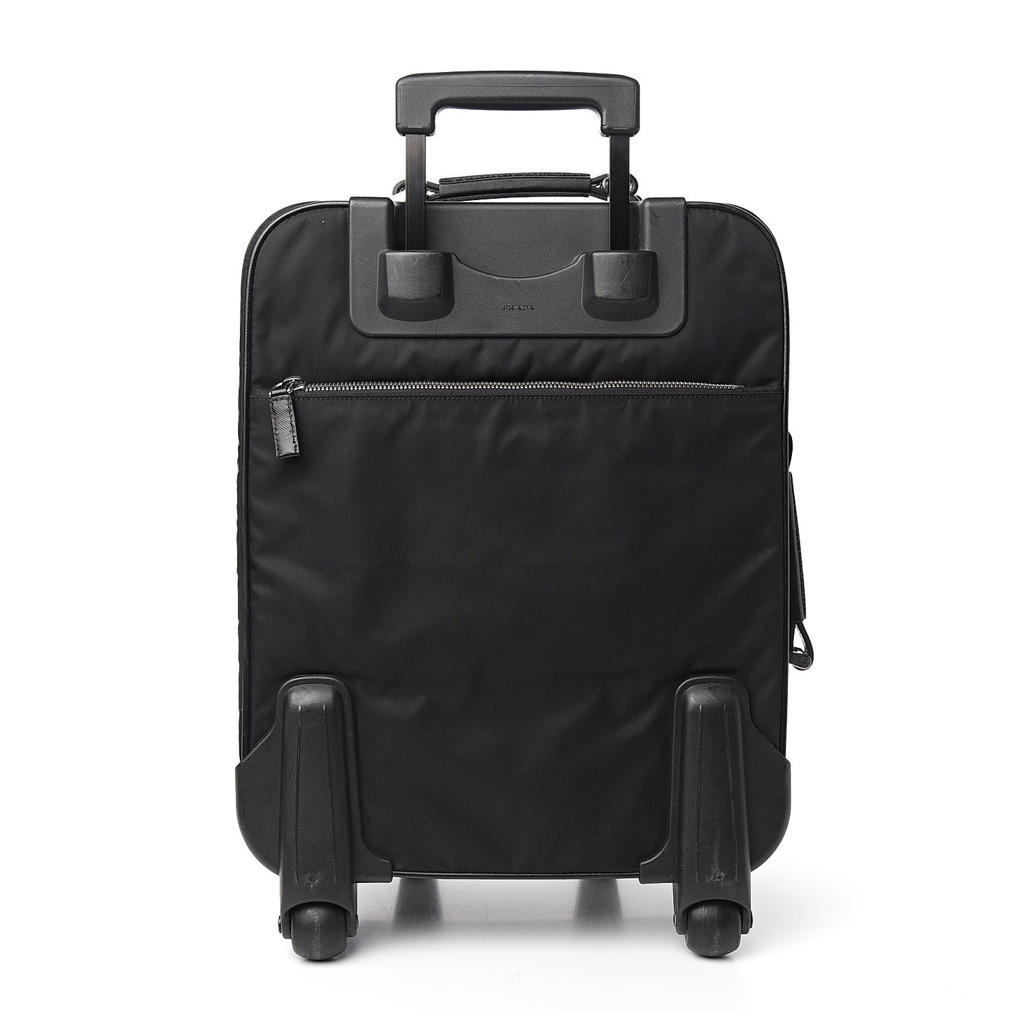 Tessuto Nylon Saffiano Trolley Luggage Black