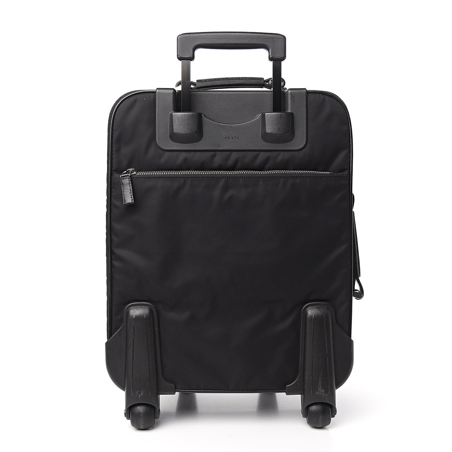 Prada Tessuto Nylon Saffiano Trolley Luggage Black 3 of 11