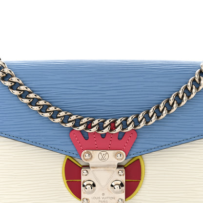 Louis Vuitton Epi Tribal Mask Chain Wallet Blue White 7 of 9