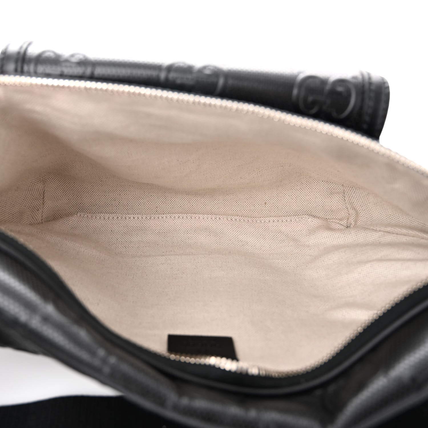 Gucci Calfskin GG Tennis Embossed Pocket Belt Bag Black 5 of 11
