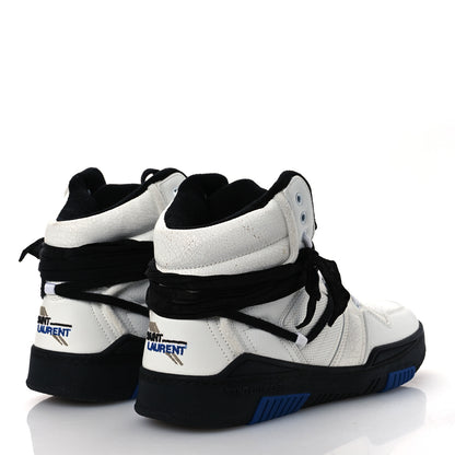 Saint Laurent Crackled Calfskin Mens Cure 05 High Top Sneakers 45 White Black 5 of 11