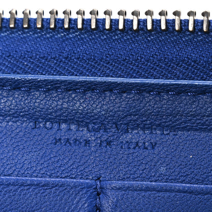 Bottega Veneta Nappa Intrecciato Zip Around Wallet Cobalt 6 of 7