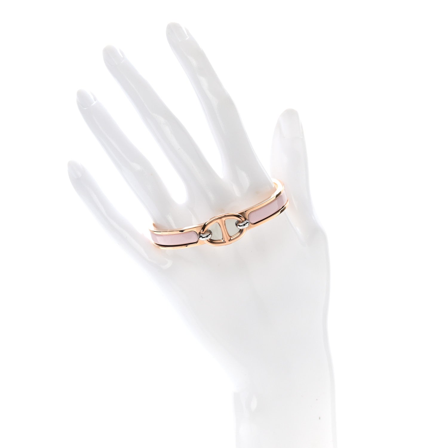 Hermes Enamel Mini Clic Chaine d'Ancre Bracelet PM Rose Candeur 2 of 6