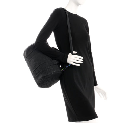 Alexander Wang Pebbled Lambskin Rocco Matte Black Iridescent Hardware 2 of 12