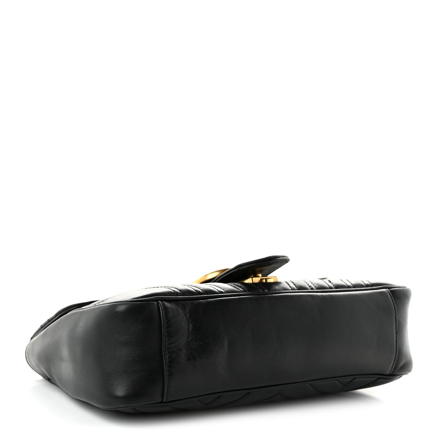 Gucci Calfskin Matelasse Small GG Marmont Shoulder Bag Black 4 of 12