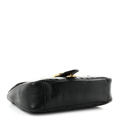 Gucci Calfskin Matelasse Small GG Marmont Shoulder Bag Black 4 of 12