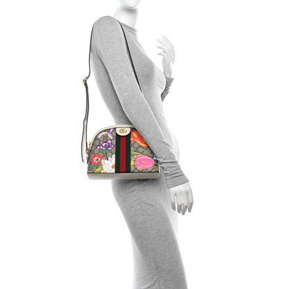 Gucci GG Supreme Monogram Flora Web GG Small Ophidia Dome Shoulder Bag White 2 of 11