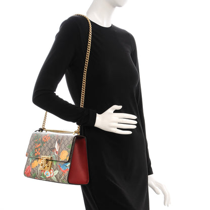 Gucci GG Supreme Monogram Tian Medium Padlock Shoulder Bag Beige Multicolor New Acero 2 of 7