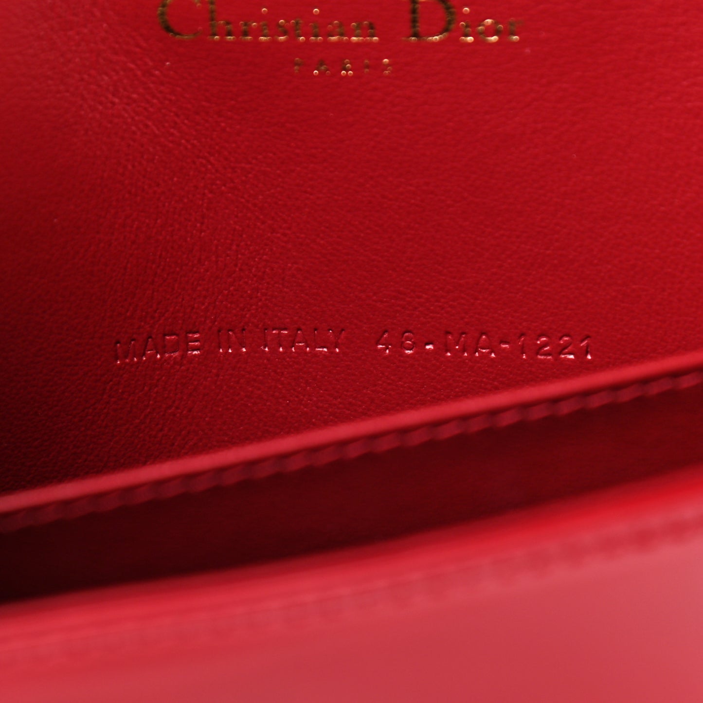 Patent Cannage Lady Dior Clutch Rouge Ceris