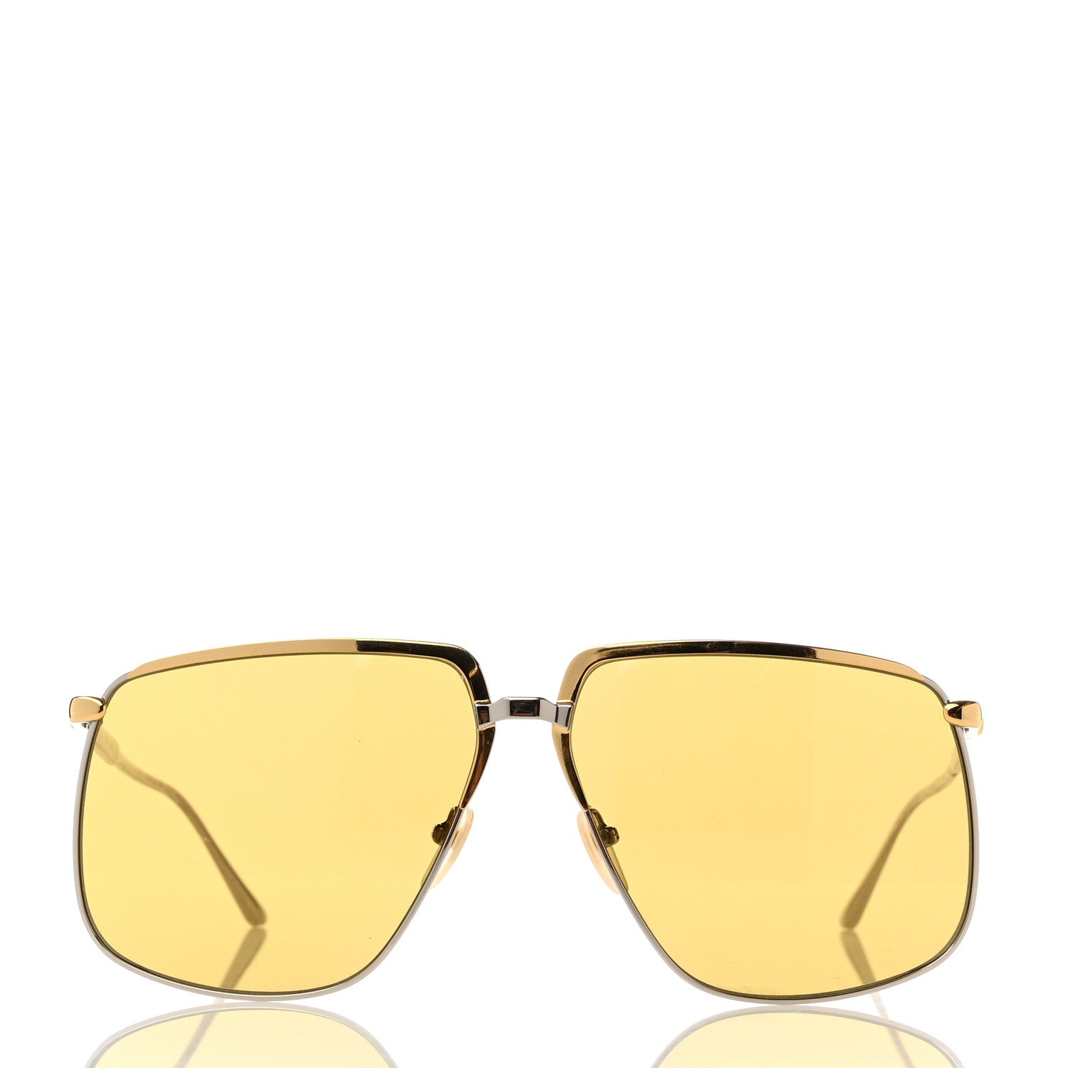 Gucci Metal Aviator Sunglasses GG0365S Silver Yellow 2 of 8