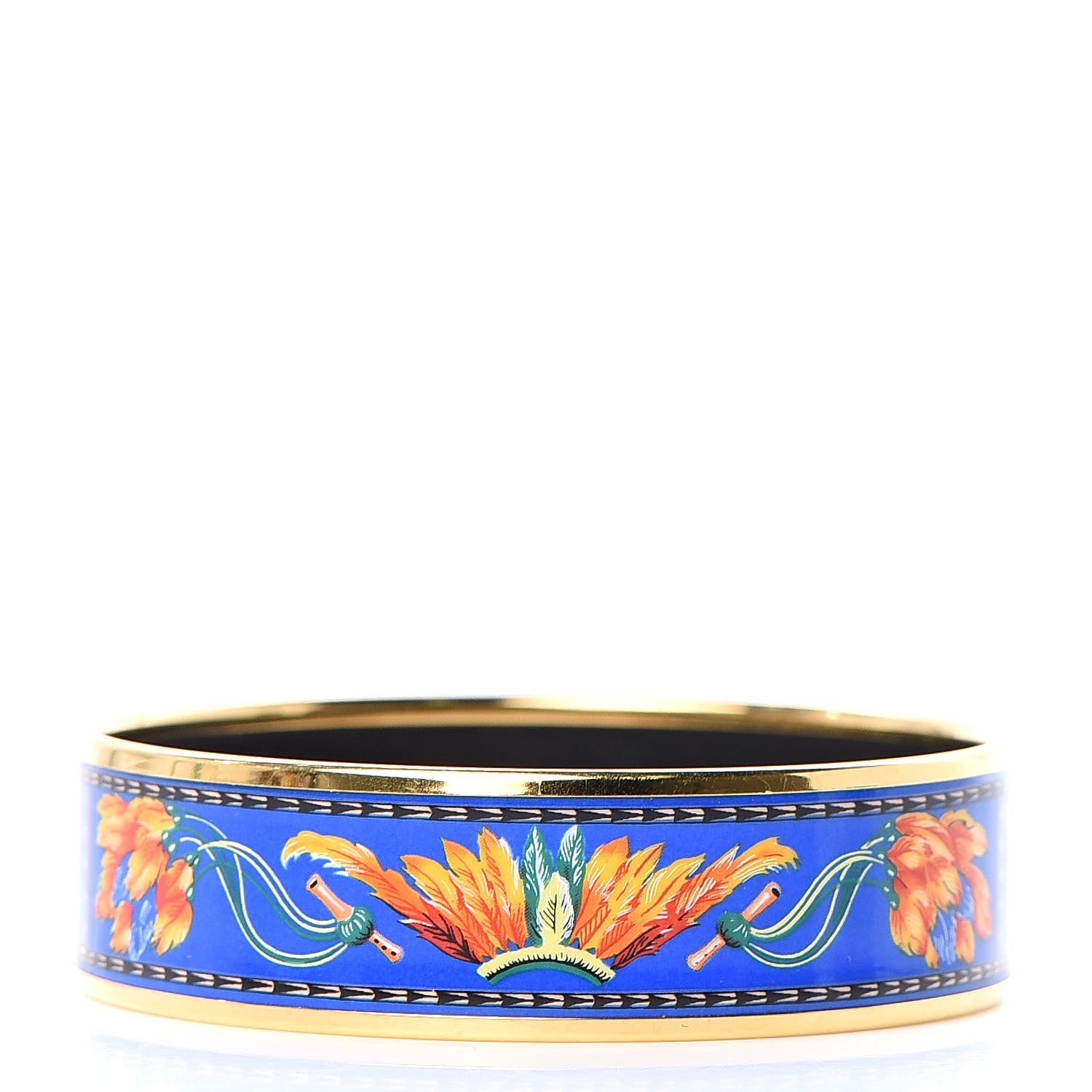 Hermes Enamel Printed Brazil Wide Bracelet 65 3 of 5