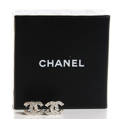 Chanel Crystal CC Earrings Silver 3 of 5