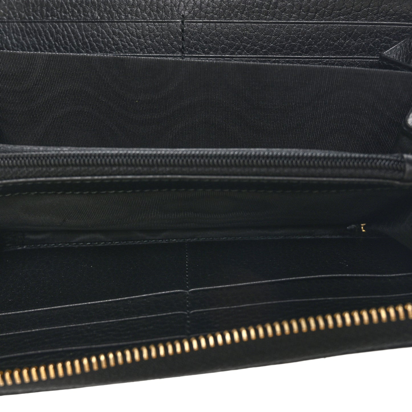 Dollar Calfskin GG Marmont Zip Around Wallet Black