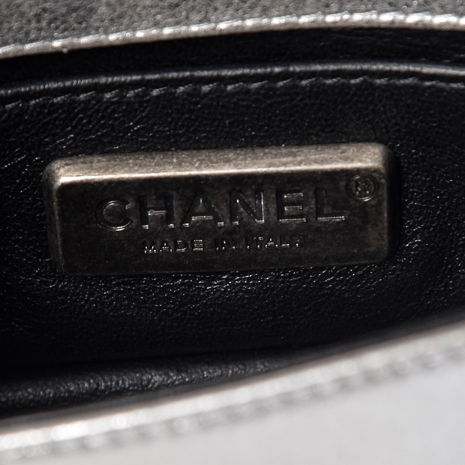 Chanel Metallic Galuchat Stingray Mini Boy Flap Silver 6 of 9