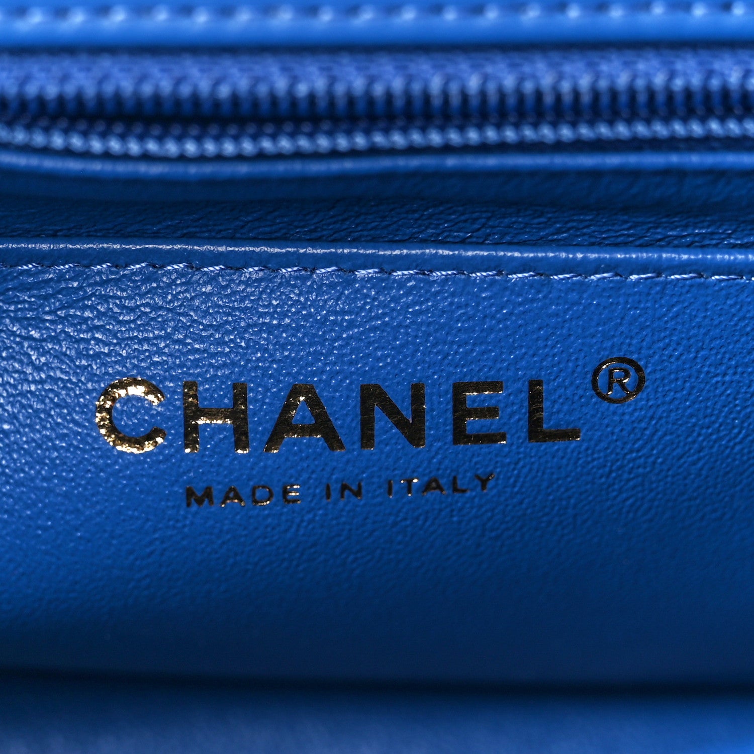 Chanel Lambskin Chevron Quilted Mini Rectangular Flap Blue 6 of 11