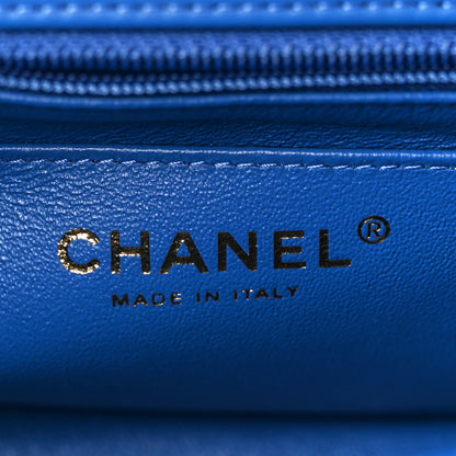 Chanel Lambskin Chevron Quilted Mini Rectangular Flap Blue 6 of 11