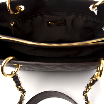 Chanel Caviar Quilted Grand Shopping Tote GST Dark Brown 5 of 9