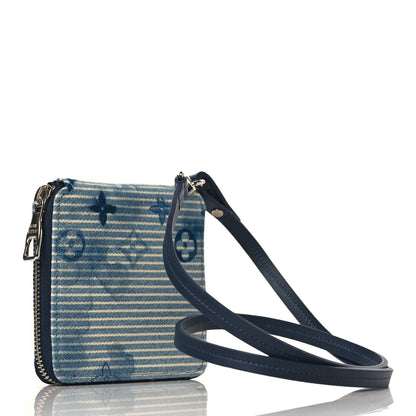Louis Vuitton Hickory Stripes Denim Monogram Watercolor Wallet On Strap Blue 2 of 8