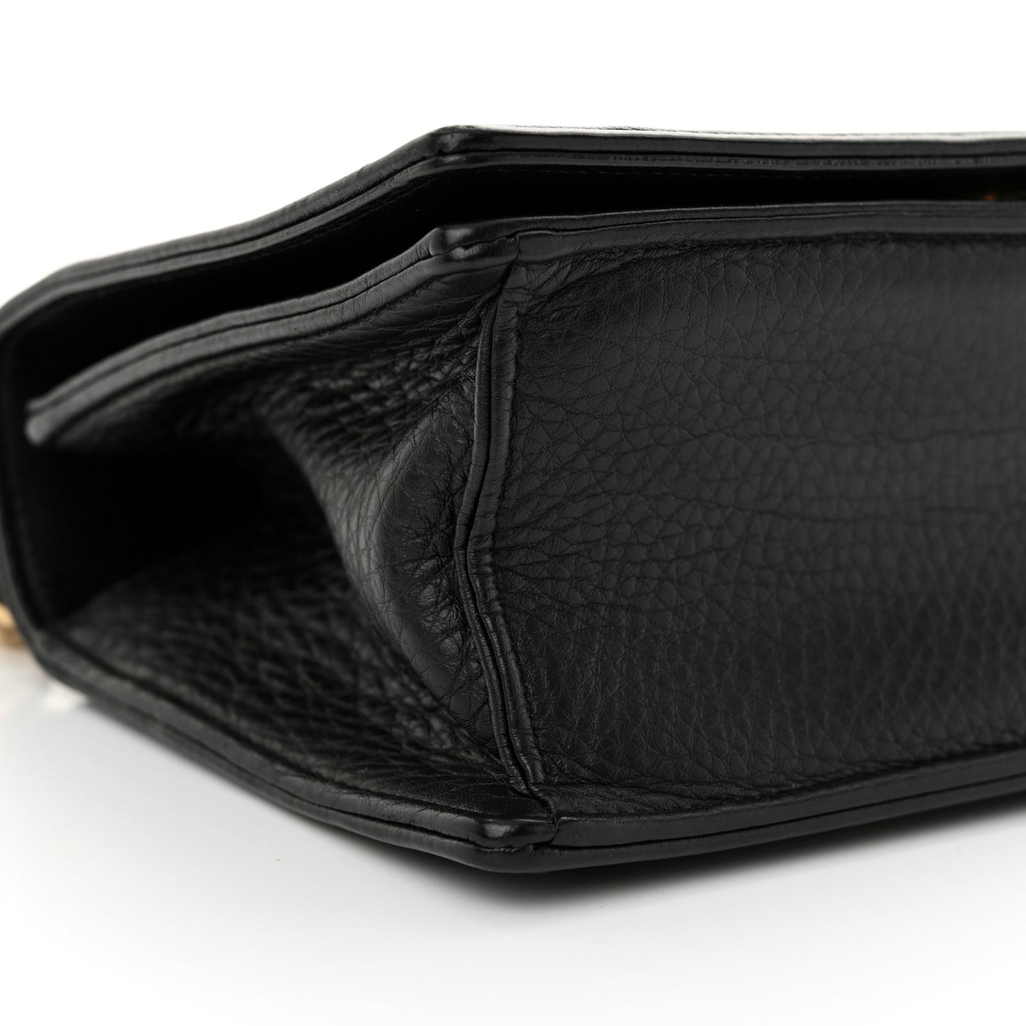 Grained Calfskin Small Diorama Flap Bag Black