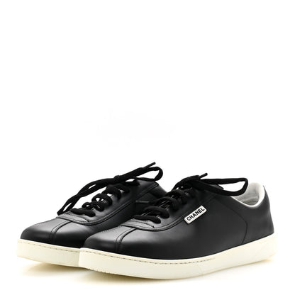 Chanel Calfskin CC Mens Sneakers 44 Black 4 of 9