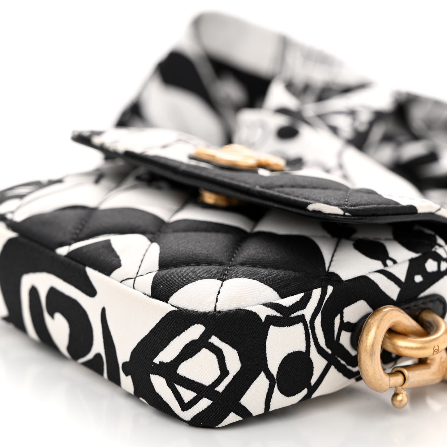Canvas Printed Deer Coco Mini Crossbody Flap Gray Black