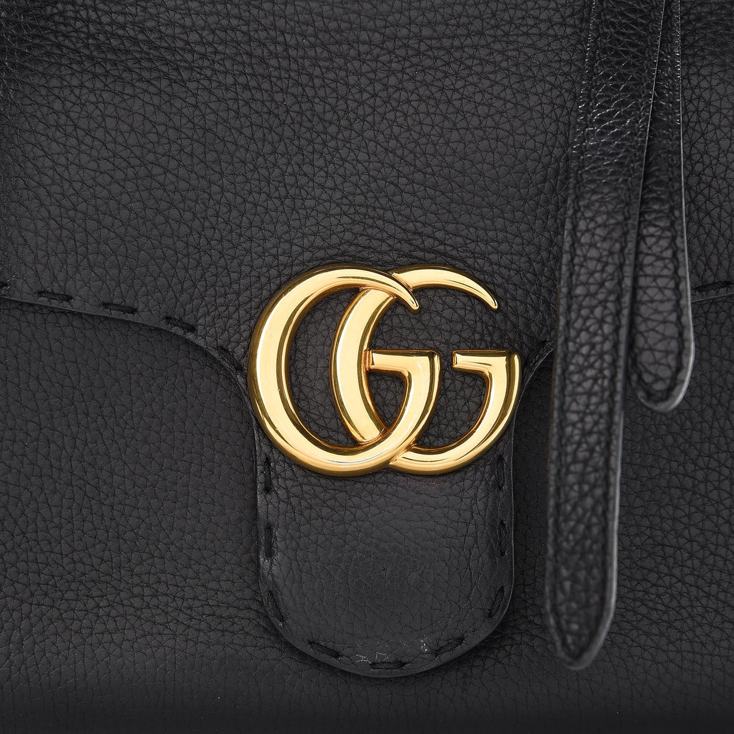 Calfskin Mini GG Marmont Top Handle Bag Black