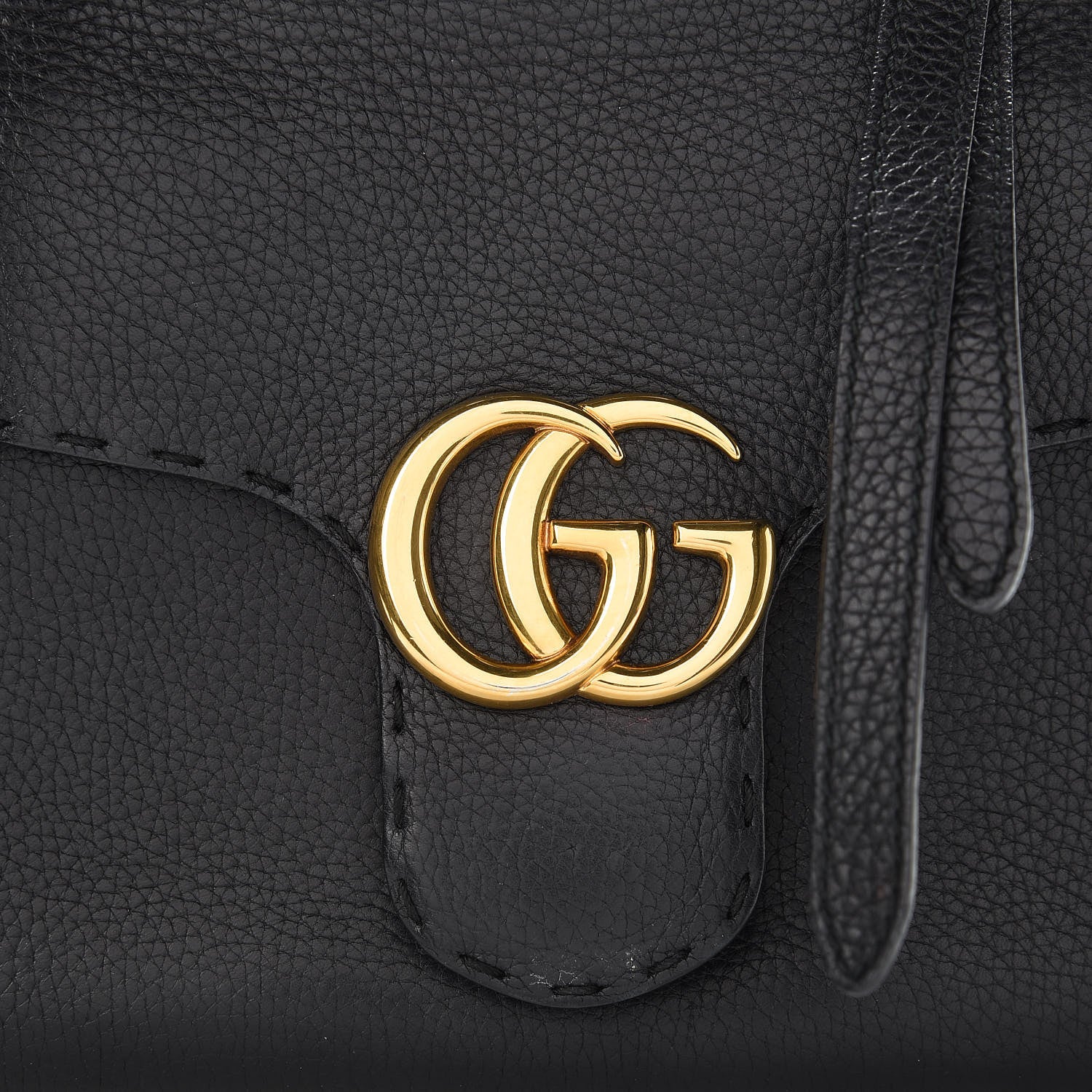 Gucci Calfskin Mini GG Marmont Top Handle Bag Black 8 of 12