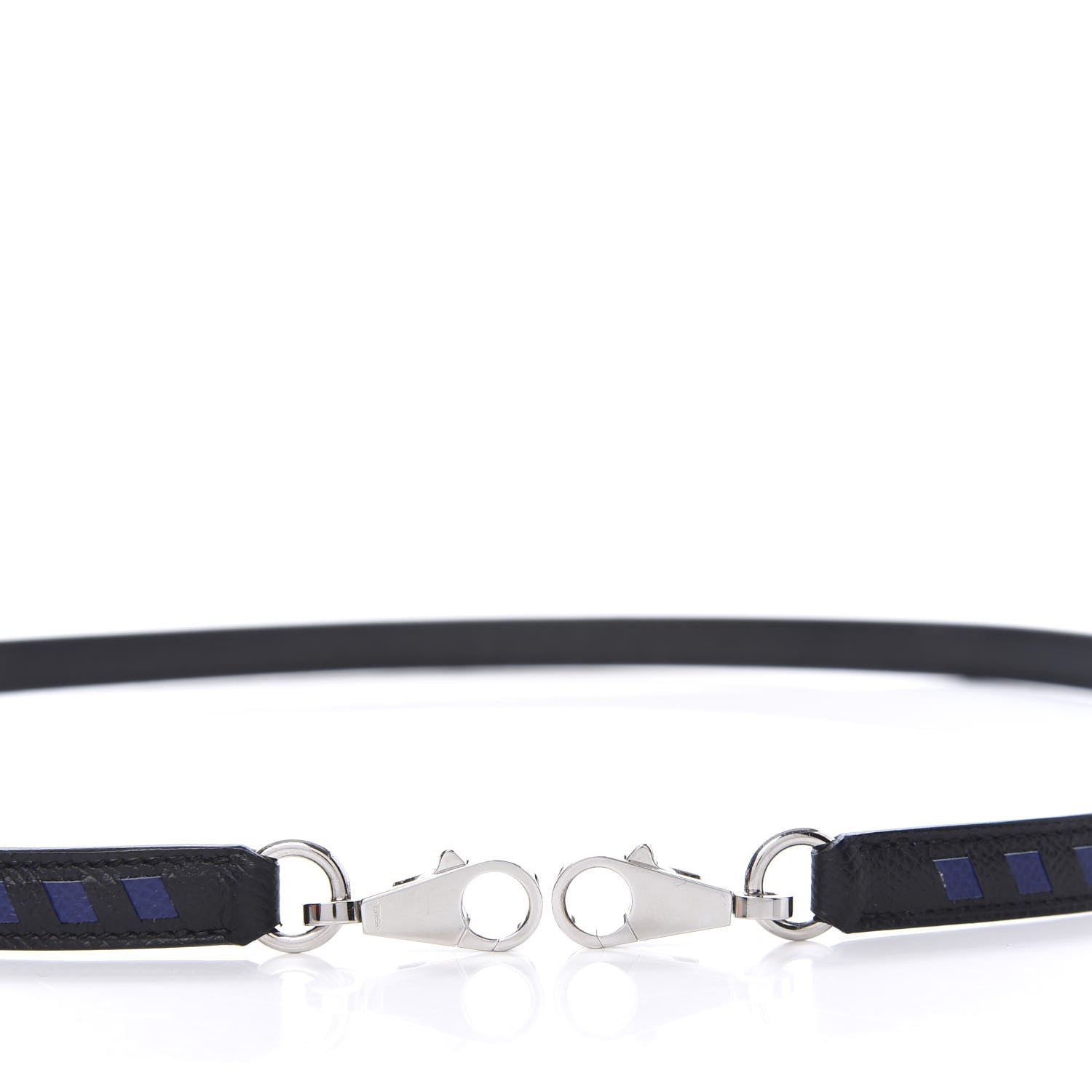 Hermes Epsom 16mm Tressage Shoulder Strap Black Bleu Indigo 3 of 6