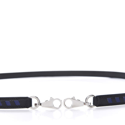 Hermes Epsom 16mm Tressage Shoulder Strap Black Bleu Indigo 3 of 6