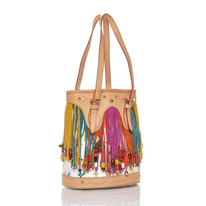 Louis Vuitton Monogram Multicolor Fringe Bucket White 3 of 7