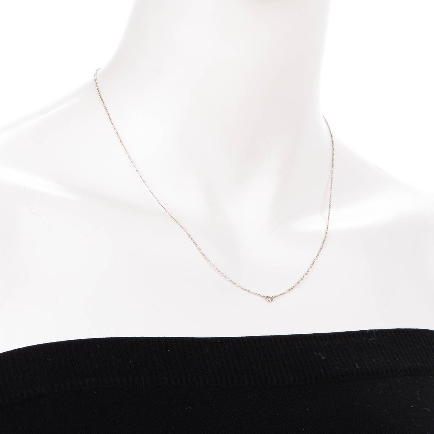 Platinum Diamond .12ct Elsa Peretti Diamonds by the Yard Pendant Necklace