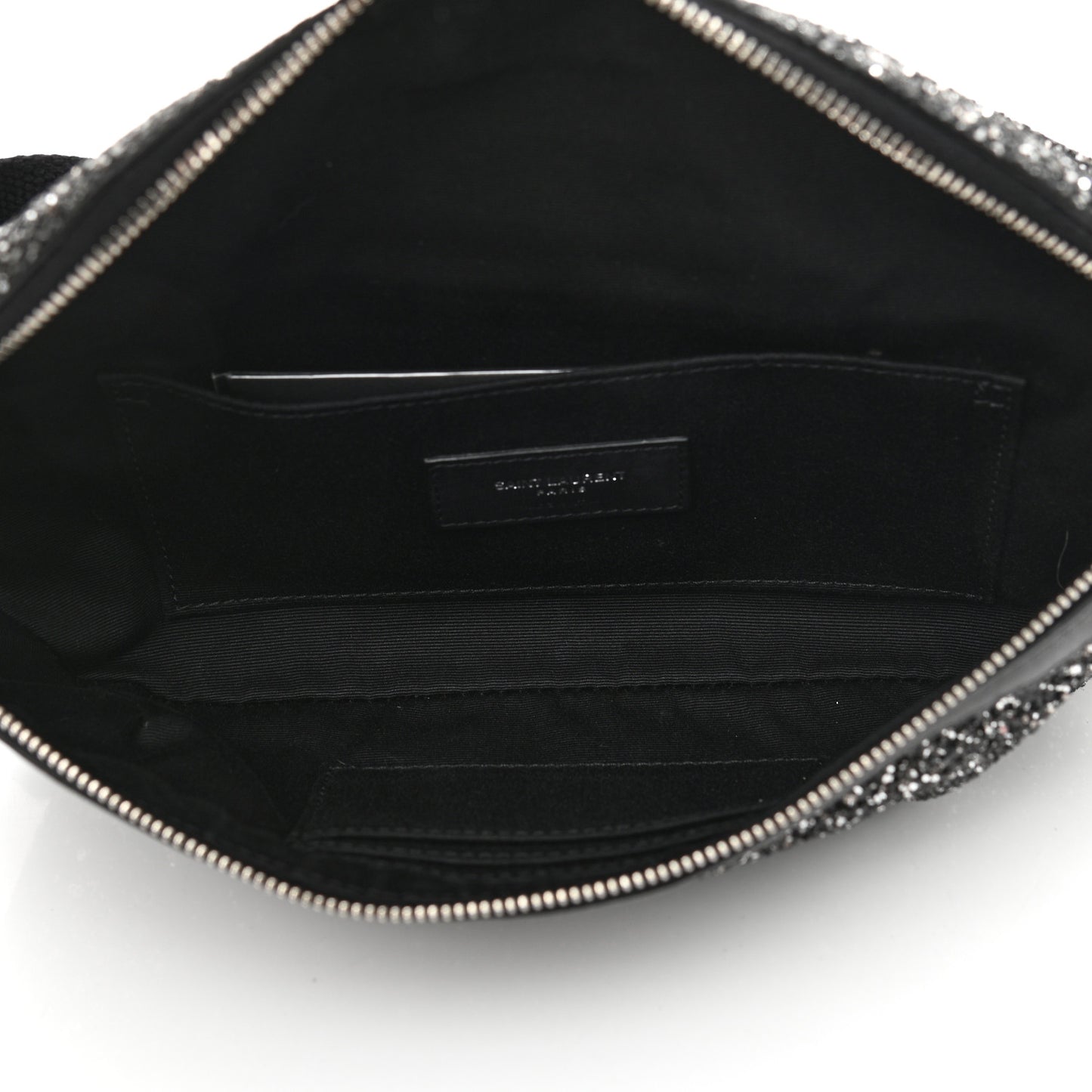 Lambskin Glitter Belt Bag Metallic Black