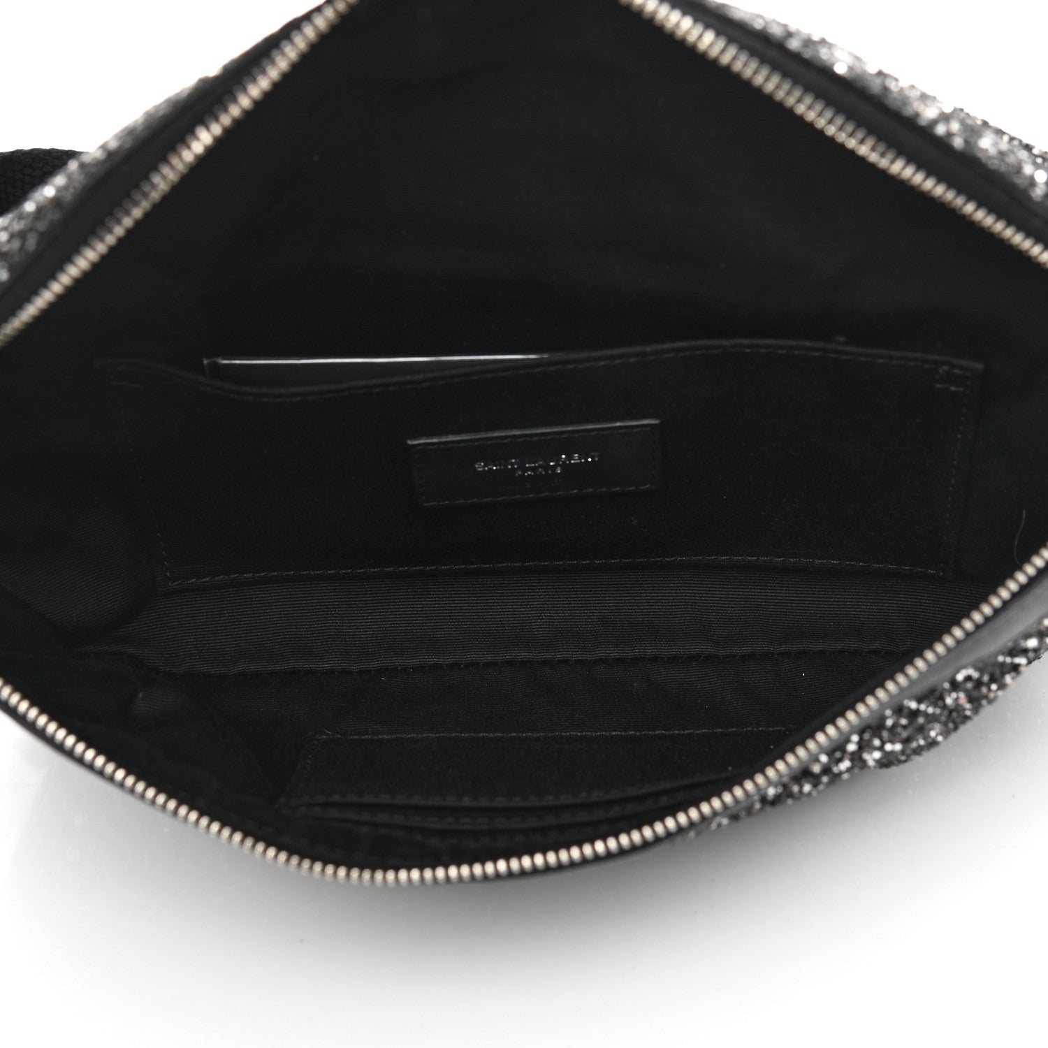 Saint Laurent Lambskin Glitter Belt Bag Metallic Black 5 of 8