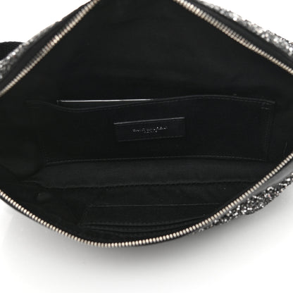 Saint Laurent Lambskin Glitter Belt Bag Metallic Black 5 of 8