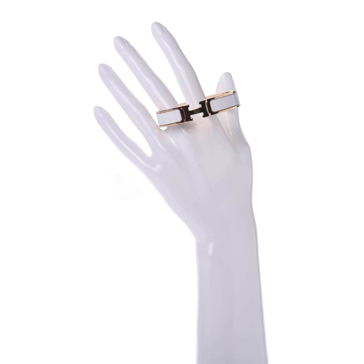 Hermes Enamel Narrow Clic Clac H Bracelet PM White 2 of 7