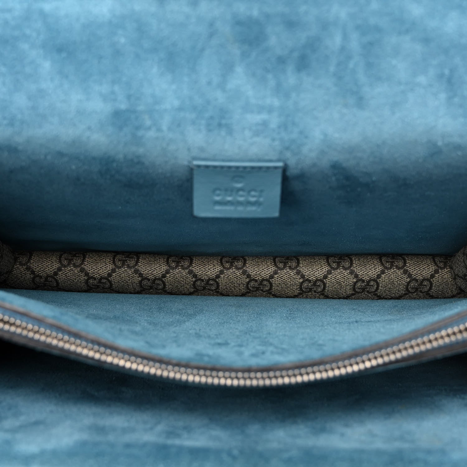 Gucci GG Supreme Monogram Angry Cat Embroidered Medium Dionysus Shoulder Bag Beige Ultramarine 5 of 16